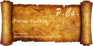 Parag Csilla névjegykártya
